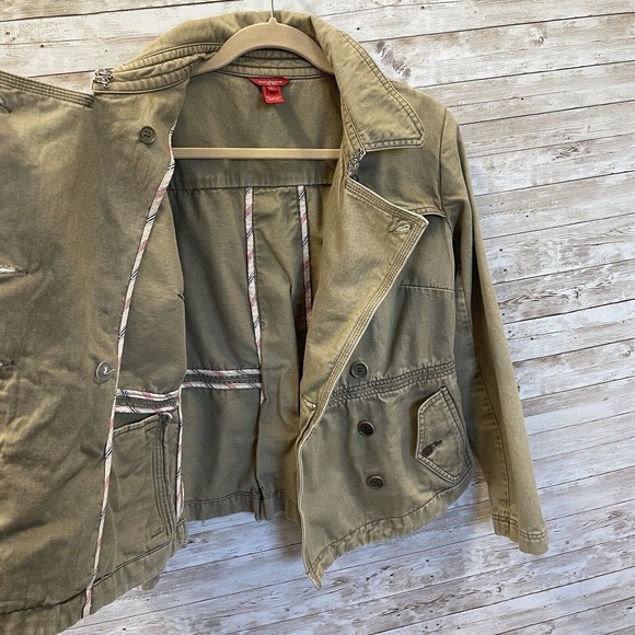 Sundance Womens Size 6 Jacket Safari Military Khaki Green Asymmetrical Button Up - Picture 2 of 13